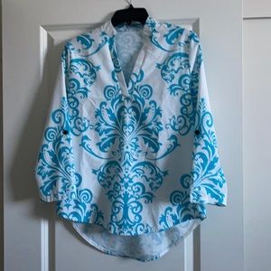Blue & White Blouse